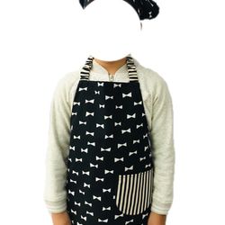 大人エプロンと三角巾のセット lady's M〜Lサイズ エプロン  三角巾 料理 仕事 送料無料 ブラックリボン 8枚目の画像