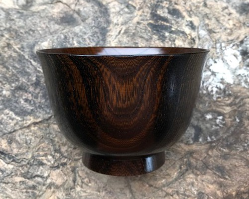 欅黒漆我谷盆(けやきくろうるしわがたぼん) №9173 即決 欅