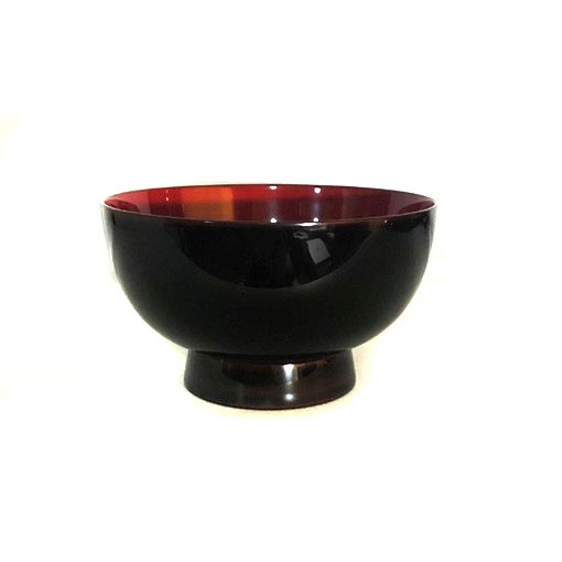 堅地　高丸汁椀　溜内朱