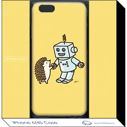 iPhone6/6Sケース はりねずみ＆ロボット」（ポストカード付） 2枚目の画像
