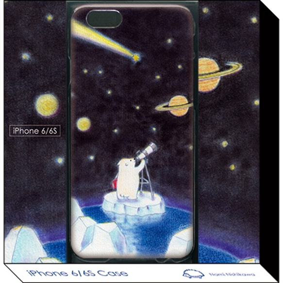 iPhone6/6Sケース しろくま宇宙（ポストカード付） 2枚目の画像