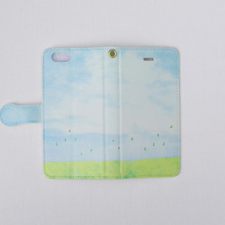 訂單生產]手帳式iPhone外殼“的淡藍色，天空。” 第3張的照片