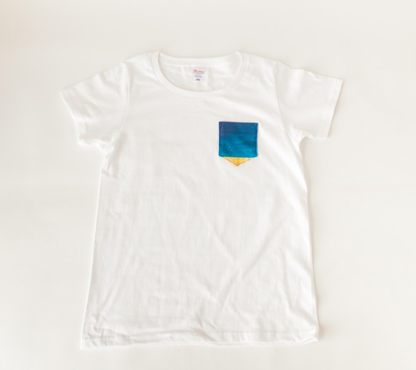 口袋T恤「靛藍天空」 第3張的照片