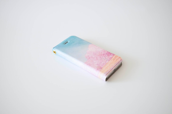 桜と青い空の、手帳型スマホケース｜iPhone・Android 2枚目の画像