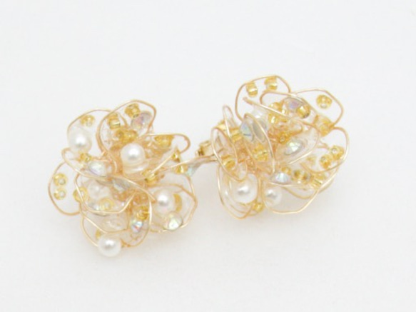 寶石六角GOLD耳環(Ｍ尺寸） 第3張的照片