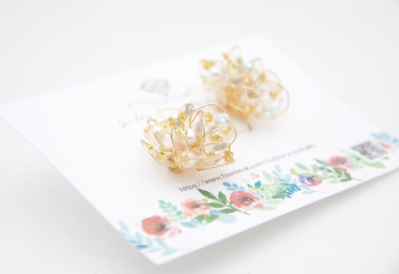 寶石六角GOLD耳環(Ｍ尺寸） 第4張的照片