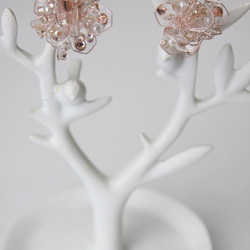 寶石六角粉紅金耳環(Ｍ尺寸） 第1張的照片