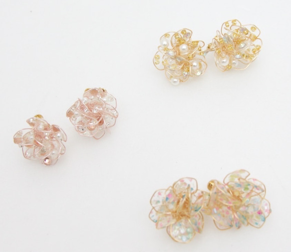 寶石六角貝殼耳環(Ｍ尺寸） 第4張的照片