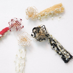 夢網花流蘇耳環黑色 第3張的照片