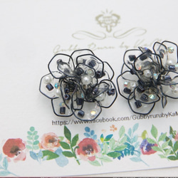 黑寶石六角耳環(M尺寸） 第2張的照片