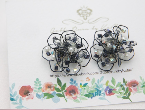 黑寶石六角耳環(M尺寸） 第2張的照片