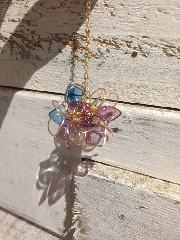 紫陽花繡球花球垂墜耳環新色⭐︎耳環/耳針/樹脂(一對) 第1張的照片