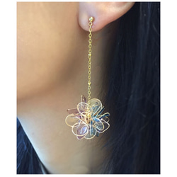 紫陽花繡球花球垂墜耳環新色⭐︎耳環/耳針/樹脂(一對) 第4張的照片