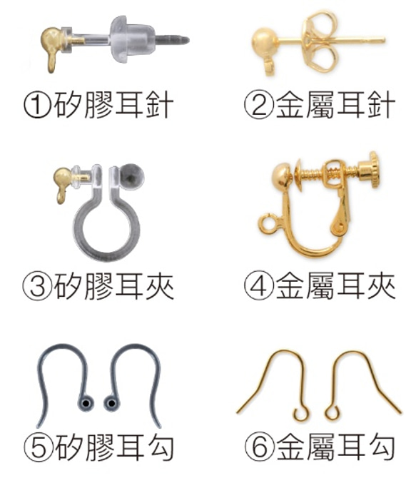 六角貝殼彩花球垂墜耳環⭐︎耳環/耳針/樹脂(一對)（金） 第5張的照片