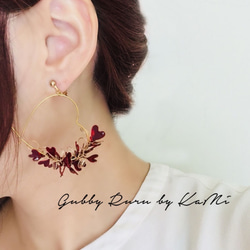 深紅ノ心⭐︎耳環/耳針/樹脂耳環/手工製作(數量限定） 第1張的照片