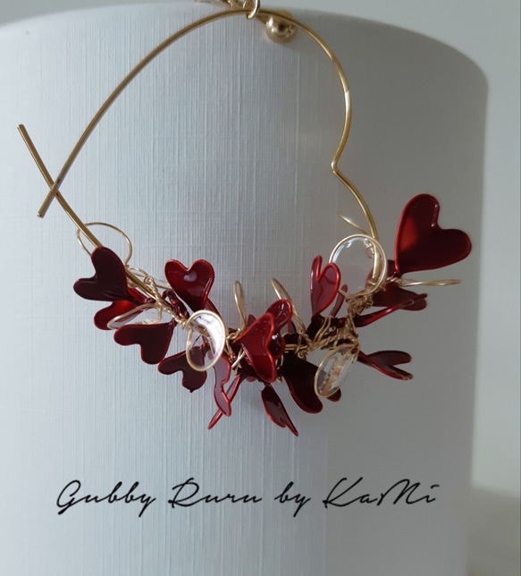深紅ノ心⭐︎耳環/耳針/樹脂耳環/手工製作(數量限定） 第2張的照片