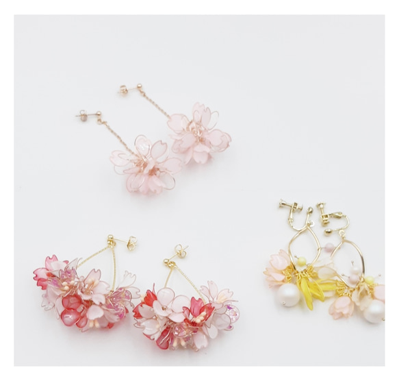 懸垂憐愛彩花（櫻花色）一對 第3張的照片