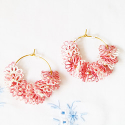▢ 櫻花▢ 梭織蕾絲耳環【櫻花】 第1張的照片