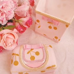 ♡ピンクのキラキラ チェリー♡ウェットティッシュケース♡ 2枚目の画像