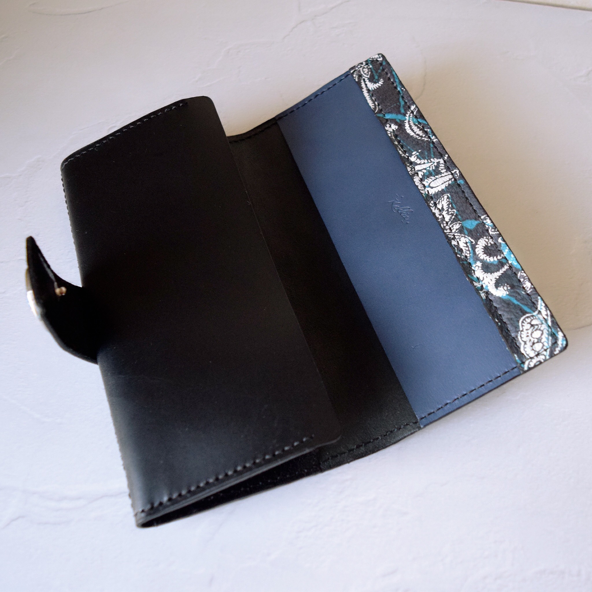 手縫い＊革友禅＊長財布＊ペイズリー柄＊一点もの