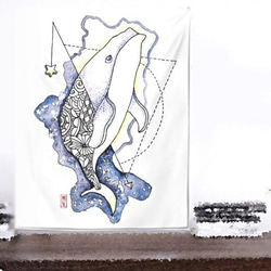 藝術布幔 - 台灣島形星光鯨魚 第1張的照片