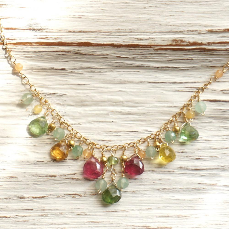 トルマリンのしずくフリンジネックレス NE-GF-40