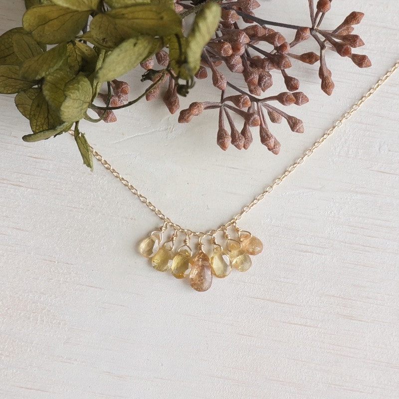 イエロートルマリンのフリンジネックレス NE-GF-56