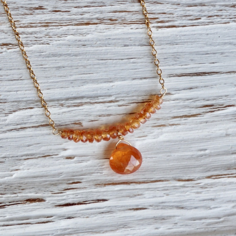 オレンジガーネットのネックレス NE-GF-25