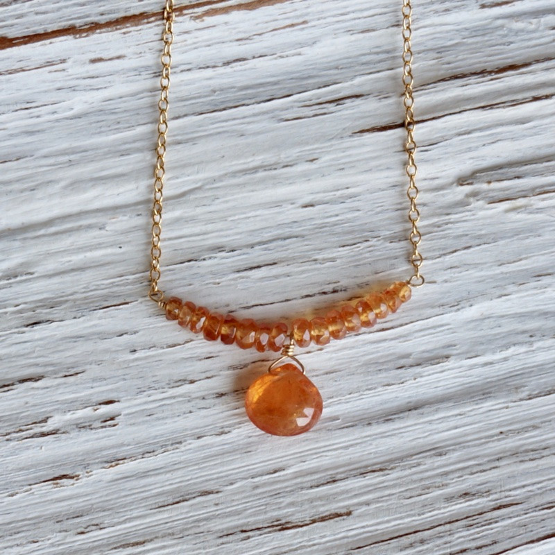 オレンジガーネットのネックレス NE-GF-25