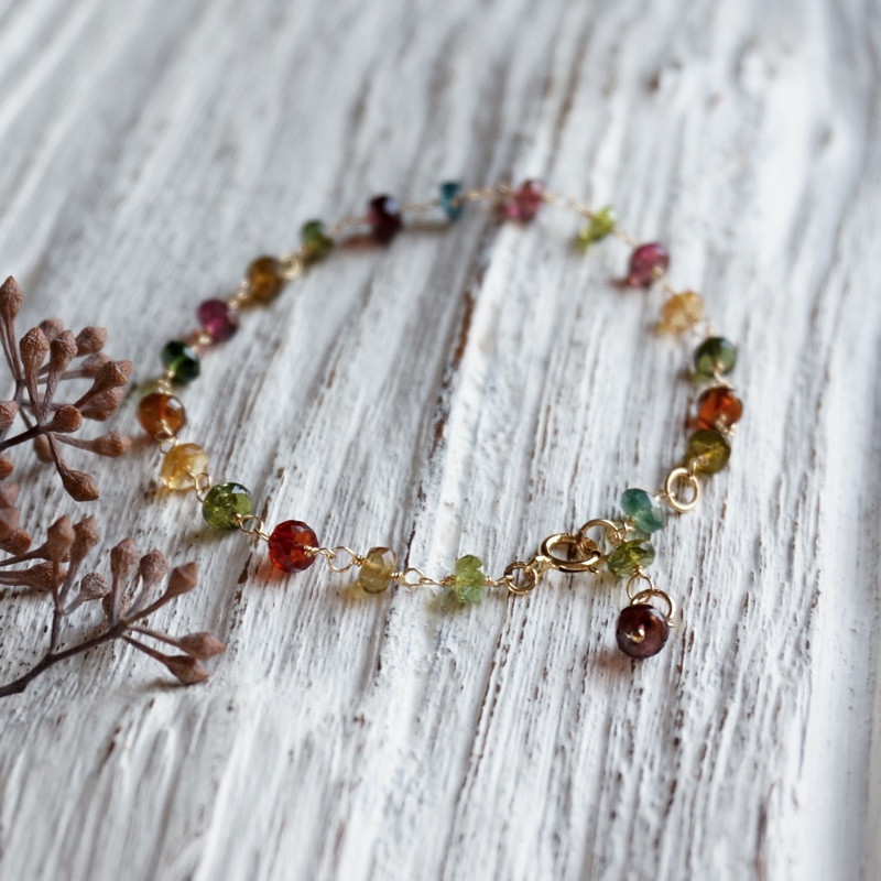 マルチトルマリンのブレスレット（ダークマルチB）BR-GF-23