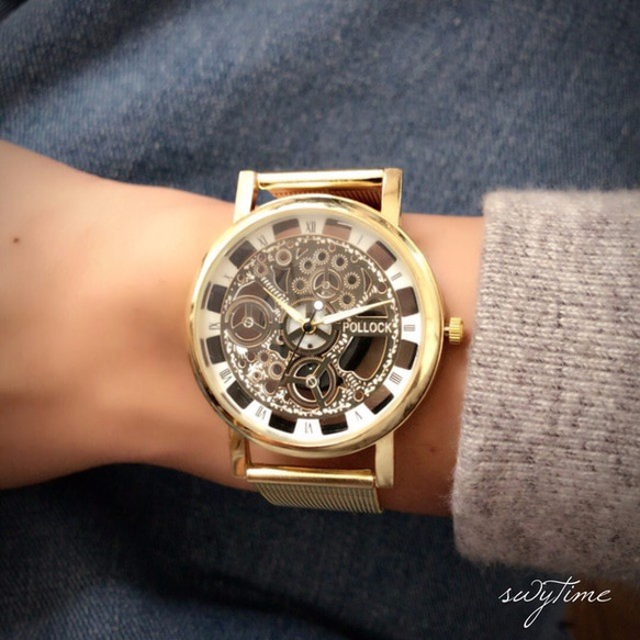 大人気商品】夏のクリアウォッチゴールド 腕時計　メンズ レディース 兼用 シンプル ギフト プレゼント 腕時計 2枚目の画像