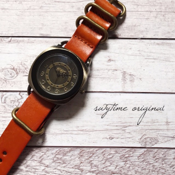 選べる腕時計のアンティーク文字盤　時計　素材　リメイク　フェイス　ハンドメイド　材料　金　パーツ 2枚目の画像