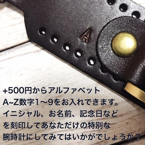 【刻印可能】夏のレザーウォッチ　ゴールド× ライトブラウン 腕時計 メンズ レディース シンプル ギフト 3枚目の画像