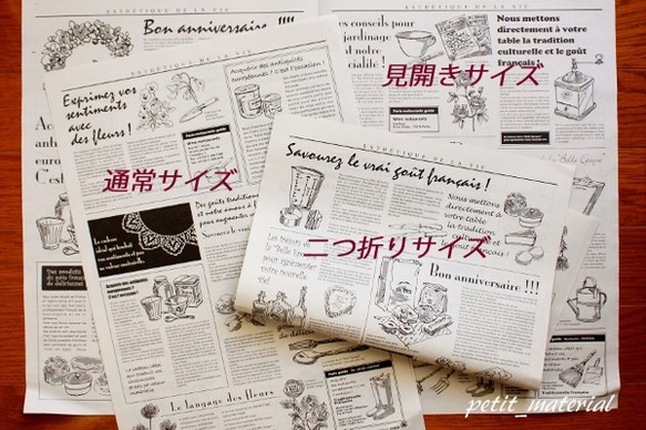 ニュースペーパージャーナル * 100枚set * デザイン仏語新聞 2枚目の画像