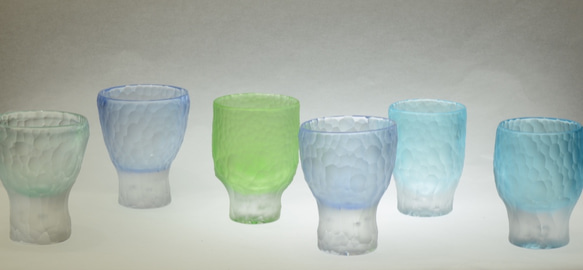 元町切子　酒杯「氷杯」（水色） 6枚目の画像