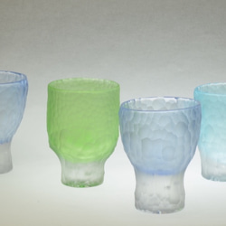 元町切子　酒杯「氷杯」（青） 5枚目の画像
