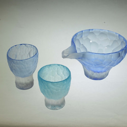 元町切子　片口「氷杯」（青） 2枚目の画像