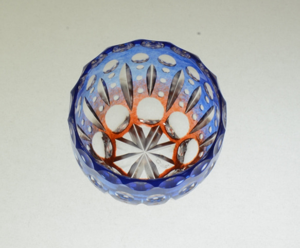 ワイングラス 酒杯 切子 5点 ガラス ガラス工芸 カット 藍 青