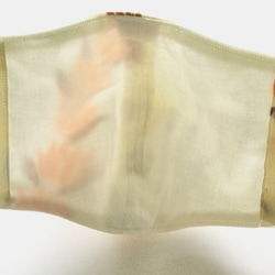 【受注製作】Lei＆Honu ハワイアンファブリック　クリーム　裏抗菌防臭wガーゼ　立体マスク　 6枚目の画像