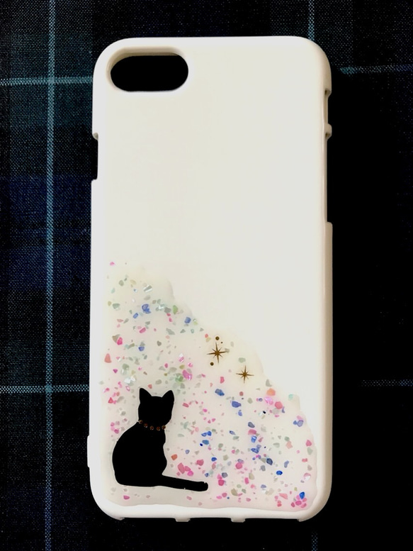 猫のキラキラスマホケース iPhoneケース 4枚目の画像
