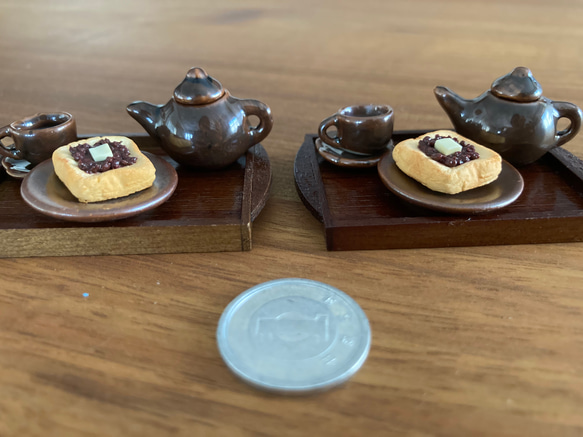 『純喫茶くりいま』ミニチュア小倉バタートーストセット 3枚目の画像