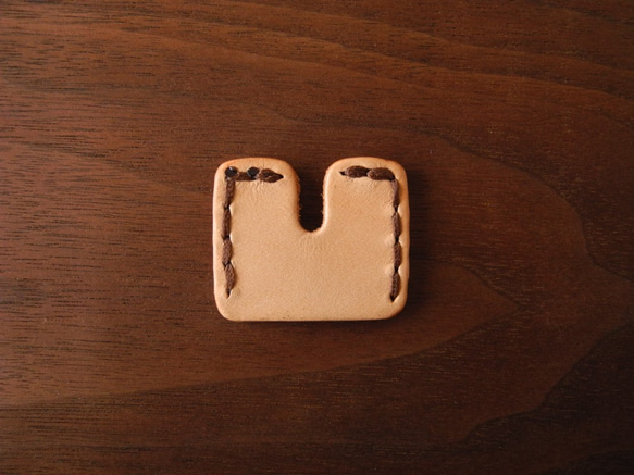 牛革 レザー 革 ナチュラル キーカバー 鍵カバー （角－ナチュラル－茶） 1枚目の画像