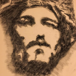 木炭アート Jesus ジーザス 530×420 2枚目の画像