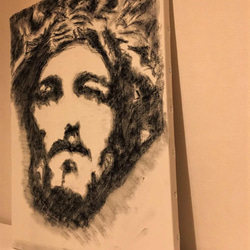 木炭アート Jesus ジーザス 530×420 4枚目の画像