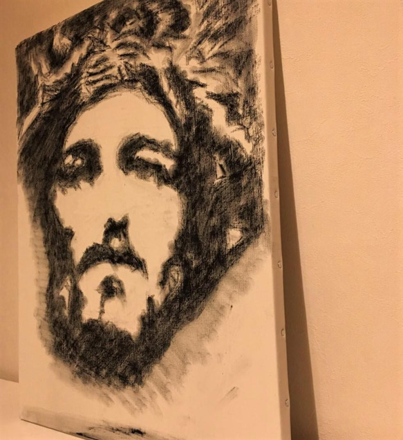 木炭アート Jesus ジーザス 530×420 4枚目の画像