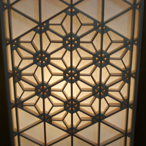 受注制作]本格・組子行灯Lサイズ（八重麻ノ葉、桜亀甲、麻ノ葉、胡麻