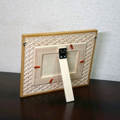 組子細工・写真立て（日の出） L版横形 フォトフレーム・写真立て 組子