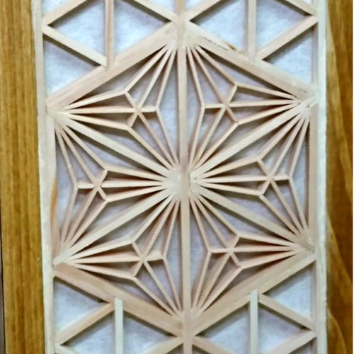 受注制作］組子ミニ行灯（八重麻ノ葉）、組子細工、電池仕様変更可