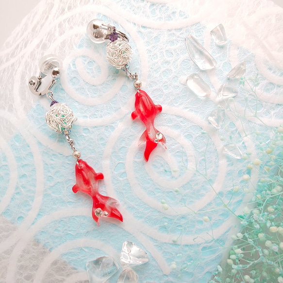 風鈴 金魚のピアス/イヤリング | iichi 日々の暮らしを心地よく