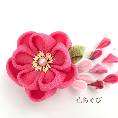 あそ美や つまみ細工 椿カチューシャ 赤 耐えれ